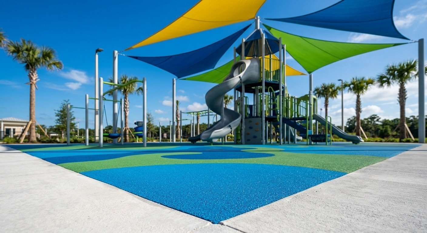 Commercial playground equipment installation near 547 Eagle Dr, Daytona Beach, FL 32117 by PlayGrow.